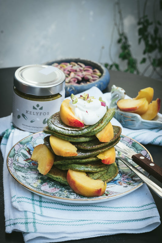 Vegan pistachio pancakes